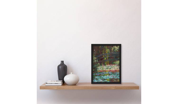 Claude Monet Water Lily Pond With Bridge Framed Art Print - A4