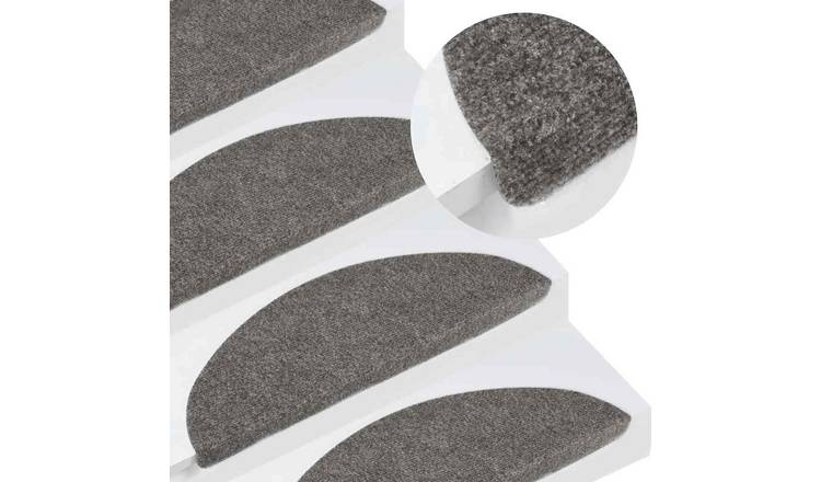 Walplus Pack of 30 Self-Adhesive Needle-Punched Stair Mats - Grey - 56 x 17 cm