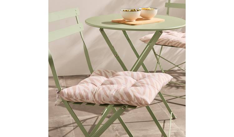 OHS 2 Pack Zebra Filled Garden Seat Pads 40 x 40cm - Natural
