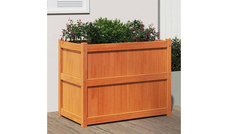 Walplus Wood Garden Planter - Wax Brown - 90 x 50 x 70 cm