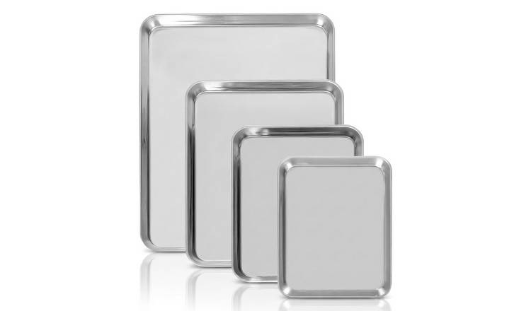 Argon Tableware 4 Piece Stainless Steel Baking Tray Set
