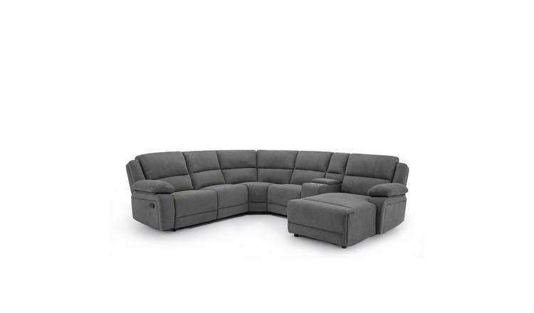 Furniture Online Dublin Corner Recliner 5 Seater Linen Sofa – Dark Grey