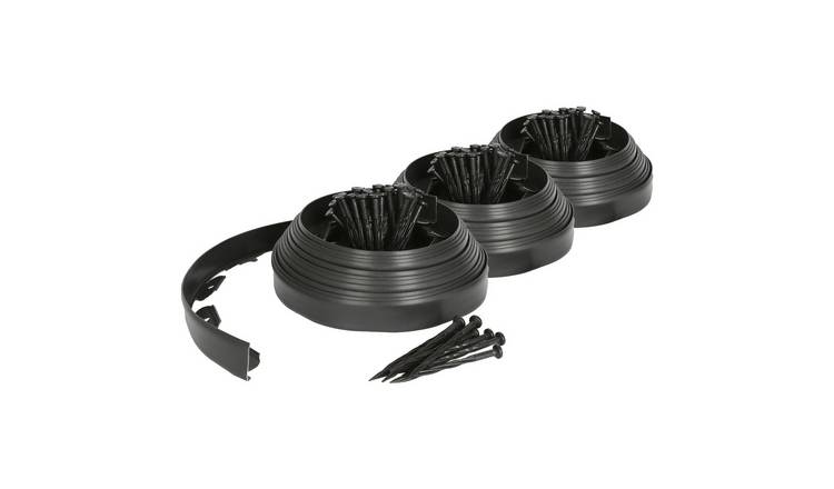 Harbour Housewares Flexible Plastic Lawn & Path Edging - 30m x 4cm - Black