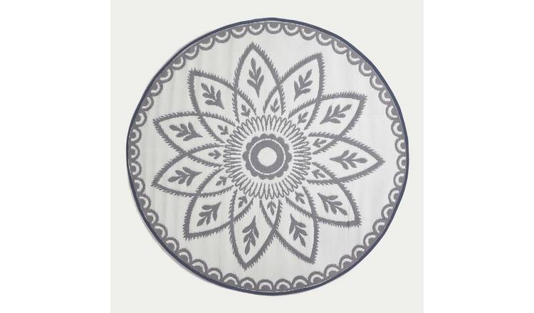 Homescapes Henna Waterproof Reversible Round Outdoor Rug - 180 cm Diameter