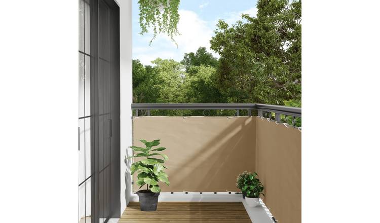 Walplus Polyester Oxford Balcony Screen - Beige - 90 x 400 cm