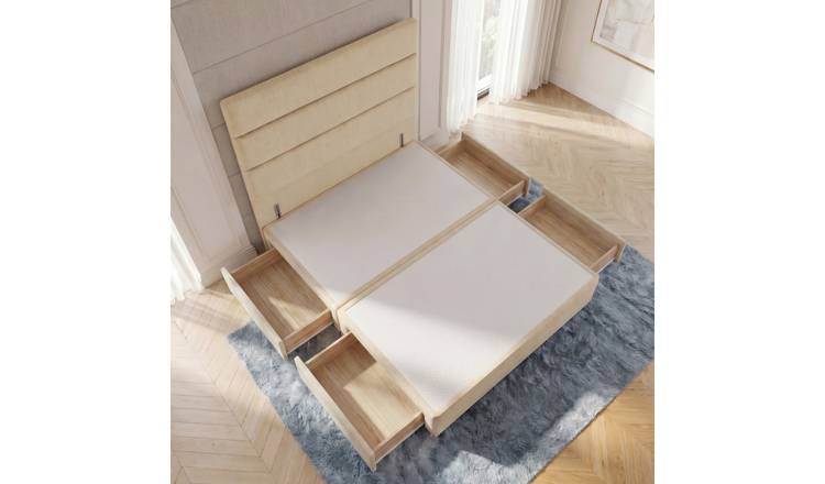 Somnior Regent Linen King 4 Drawer Divan Bed 54" Headboard - Beige