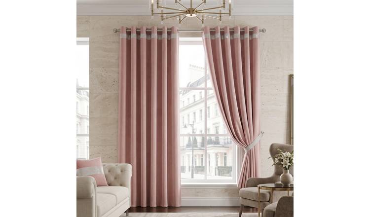 Luxury Living Palace Diamante Eyelet Blackout Curtains 229cm x 229cm - Blue