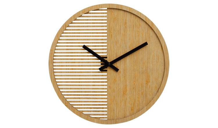 Orsina Vitus 40cm Dia Small Wooden Effect Wall Clock - Natural