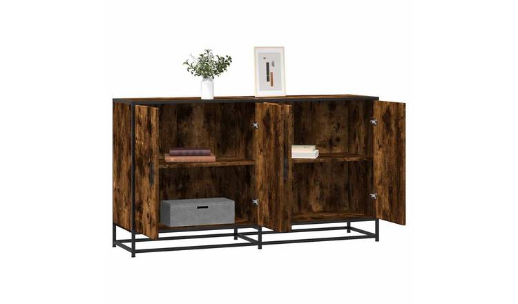 Walplus Engineered Wood Sideboard - Dark Oak - 134 x 35 x 76 cm