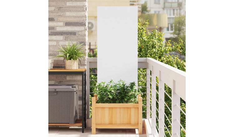 Walplus Steel Garden Privacy Screen Cold-rolled - White - 50 x 1.7 x 140 cm