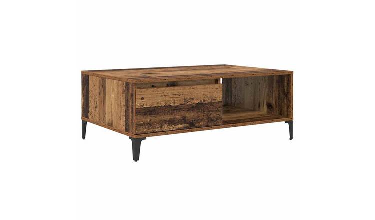 Walplus 1 Shelf Engineered Wood Coffee Table - Old wood - 90 x 60 x 35 cm