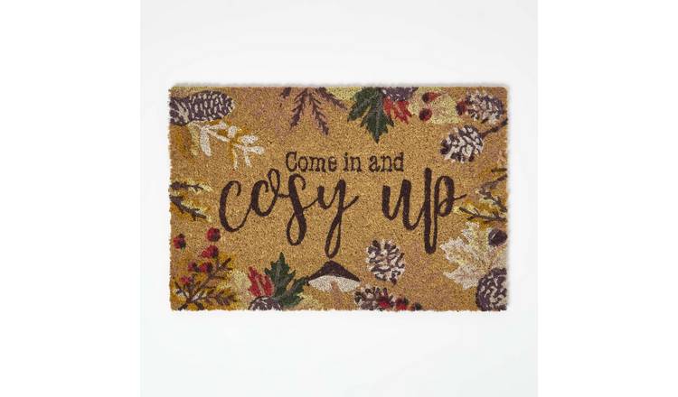 Homescapes Cosy Autumn Non-Slip Coir Doormat – 60 x 40 cm