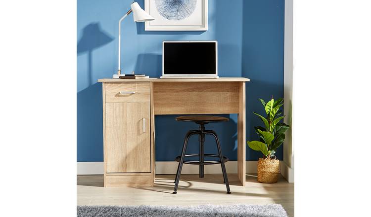 Home Source Tyler 1 Door 1 Drawer Computer Desk - Oak