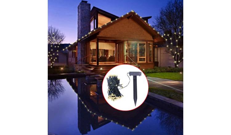 Walplus LED Solar String Lights Warm Christmas Decoration - White