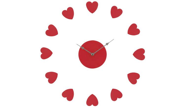 Orsina Verdian Heart DIY Wall Clock - Red