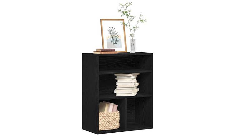Walplus Engineered Wood Book Cabinet - Black - 60 x 30 x 71.5 cm