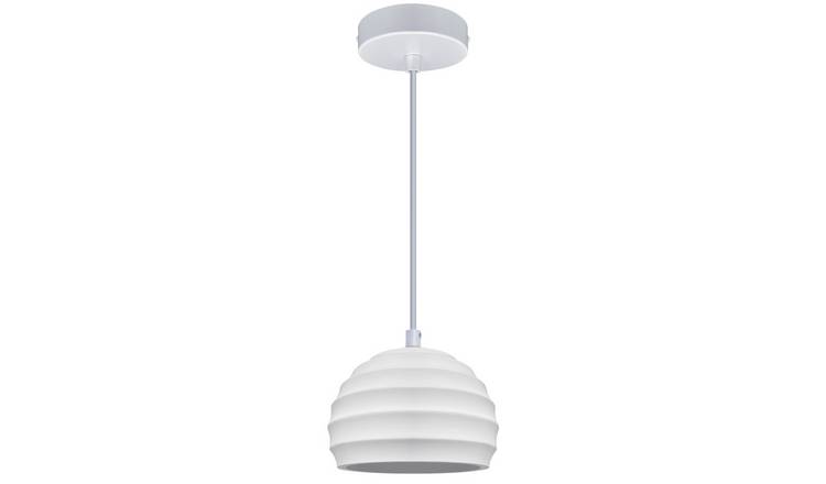 Energy Light Bulbs Ceramic Twist Pattern Ceiling Pendant Light - White