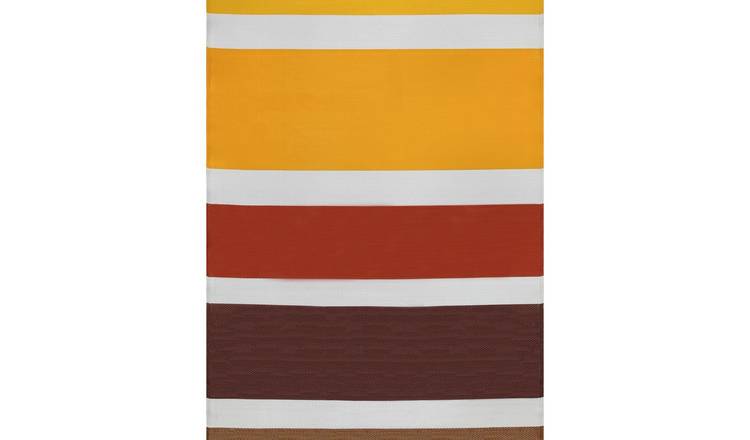 The Rugs Yellow Rainbow Reversible Striped Outdoor Rug - 120 x 160cm