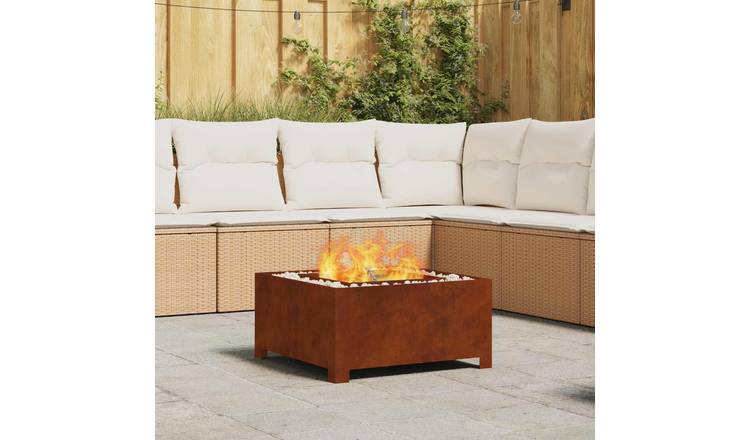 Walplus Steel Fire Pit Weathering - Brown - 60 x 60 x 30 cm
