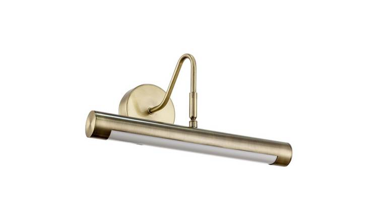 Happy Homewares Antique Brass Extended Arm Rechargeable Picture Light - 35cm