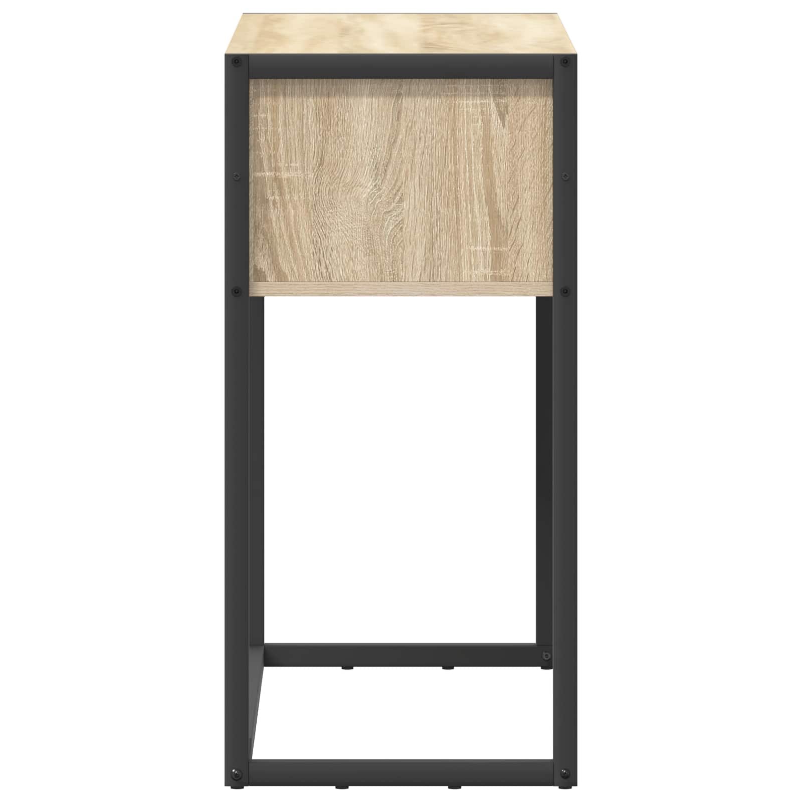 Walplus 2 Drawer Engineered Wood End Table - Light Oak - 100 x 36 x 75 cm - Image 7
