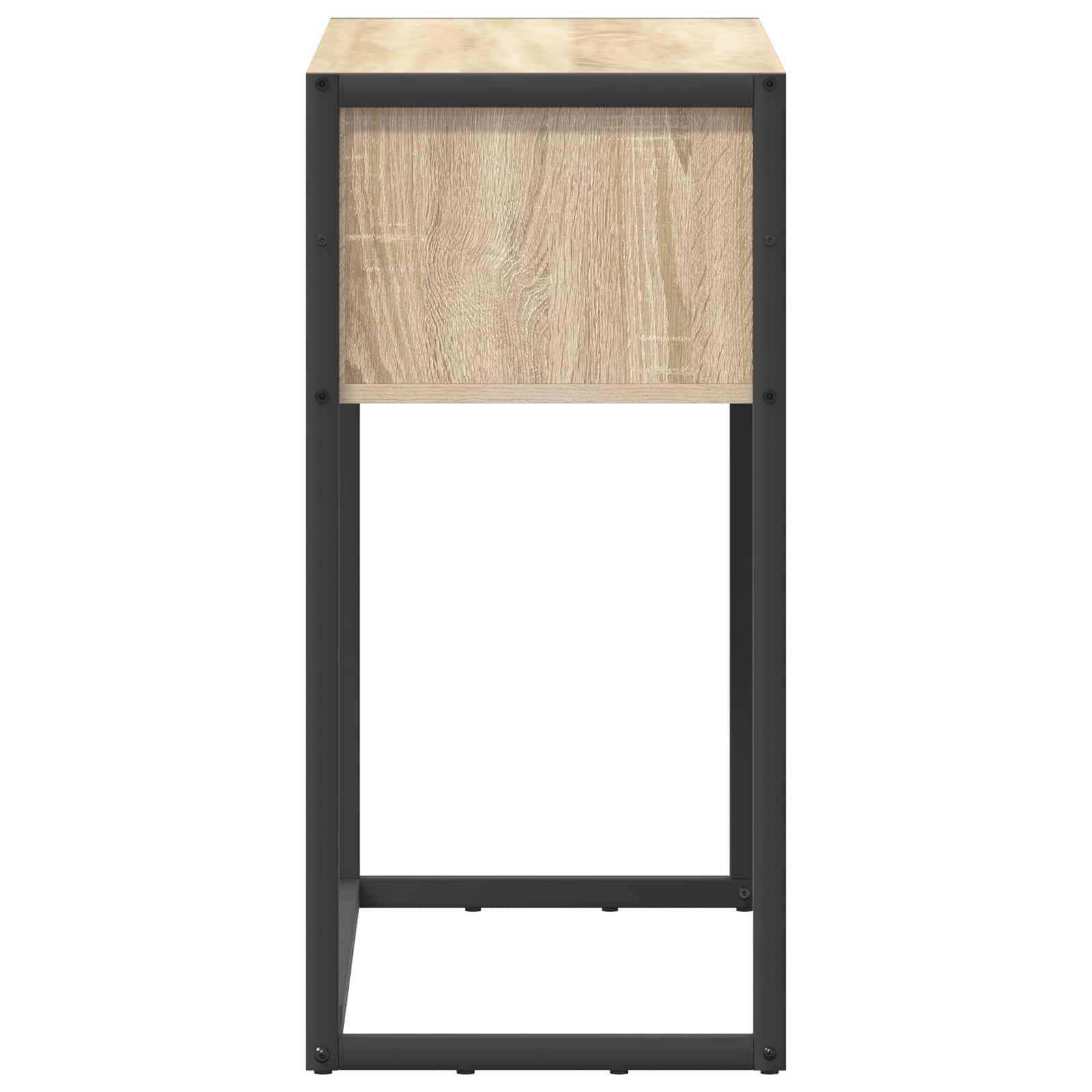 Walplus 2 Drawer Engineered Wood End Table - Light Oak - 100 x 36 x 75 cm - Image 7