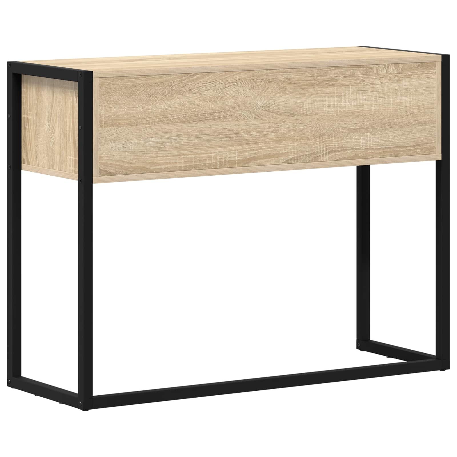 Walplus 2 Drawer Engineered Wood End Table - Light Oak - 100 x 36 x 75 cm - Image 8