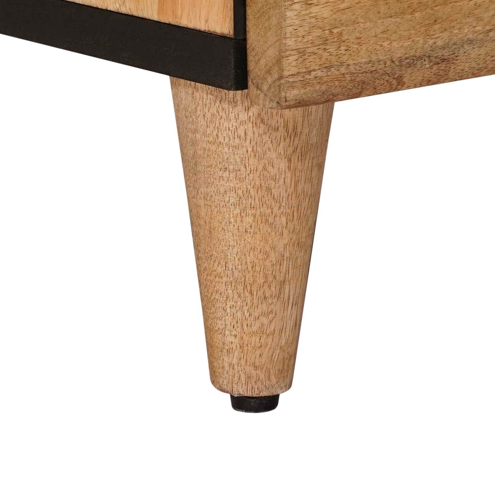 Walplus Solid Wood Bedside Table - Natural - 50 x 33 x 62 cm - Image 8