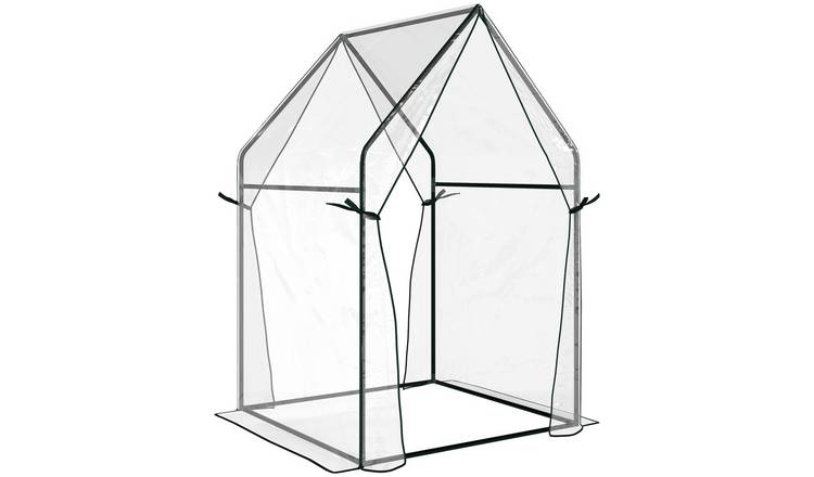 Outsunny PVC 2 Zipped Door Mini Greenhouse – Clear