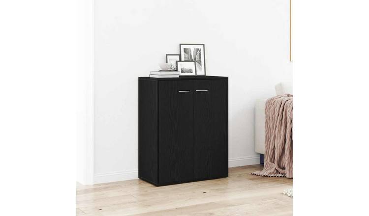 Walplus Engineered Wood Sideboard - Black Ash - 60 x 30 x 75 cm