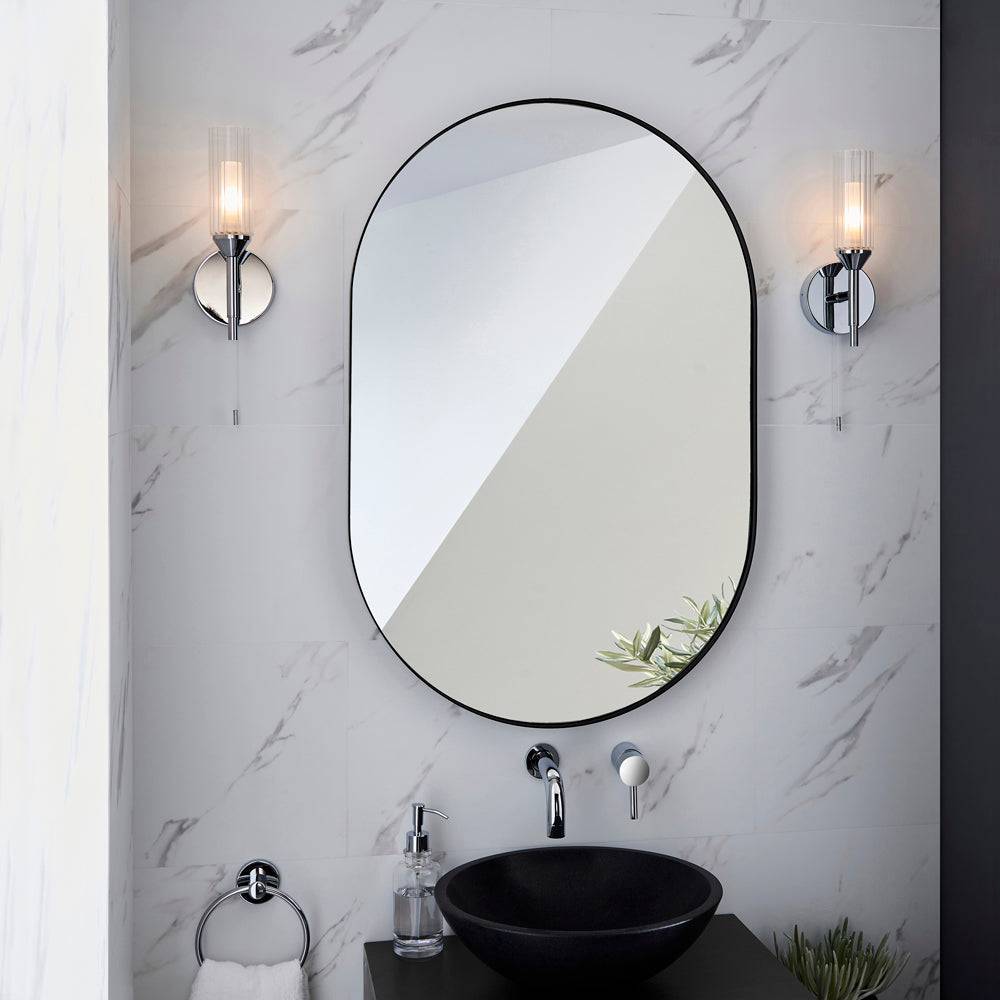 Loops Direct 11cm Steel and Glass Wall Light - Chrome and Clear/Frosted - Image 6