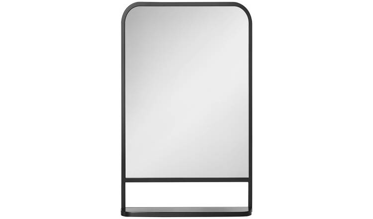 HOMCOM Modern Square Wall Mounted Mirror - Black