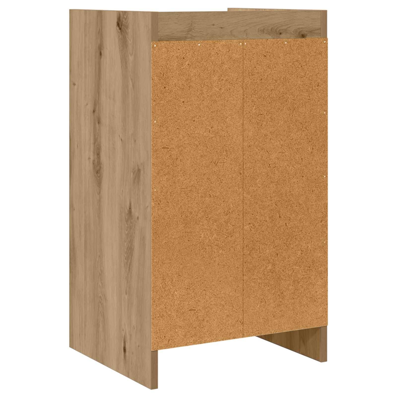 Walplus 3 Drawer Engineered Wood Bedside Table - Oak - 40 x 36 x 70 cm - Image 6