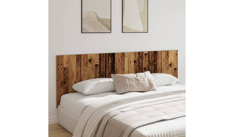 Walplus Engineered Wood Wall Headboard - Dark Wood - 240 x 1.5 x 80 cm