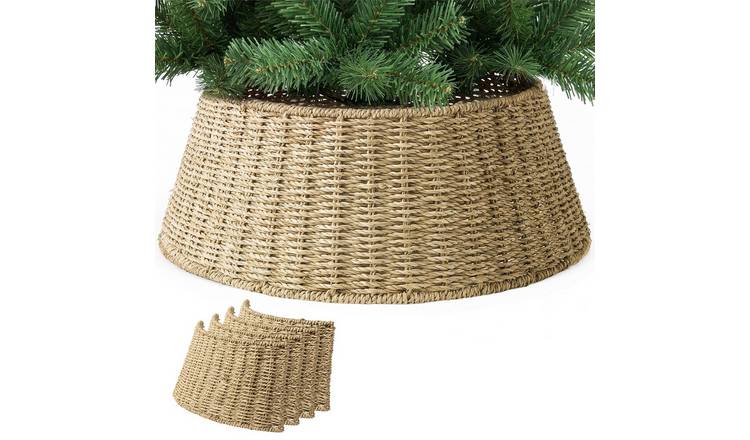 My Christmas Natural Rattan Woven Tree Skirt for Artificial Trees - Beige