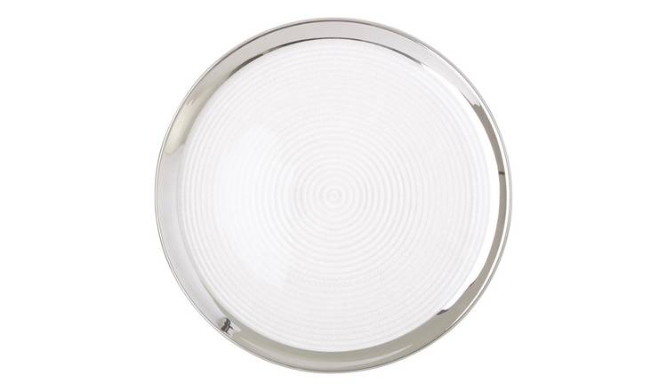 Orsina Ida Embossed Glass Coupe Charger Plate - Silver