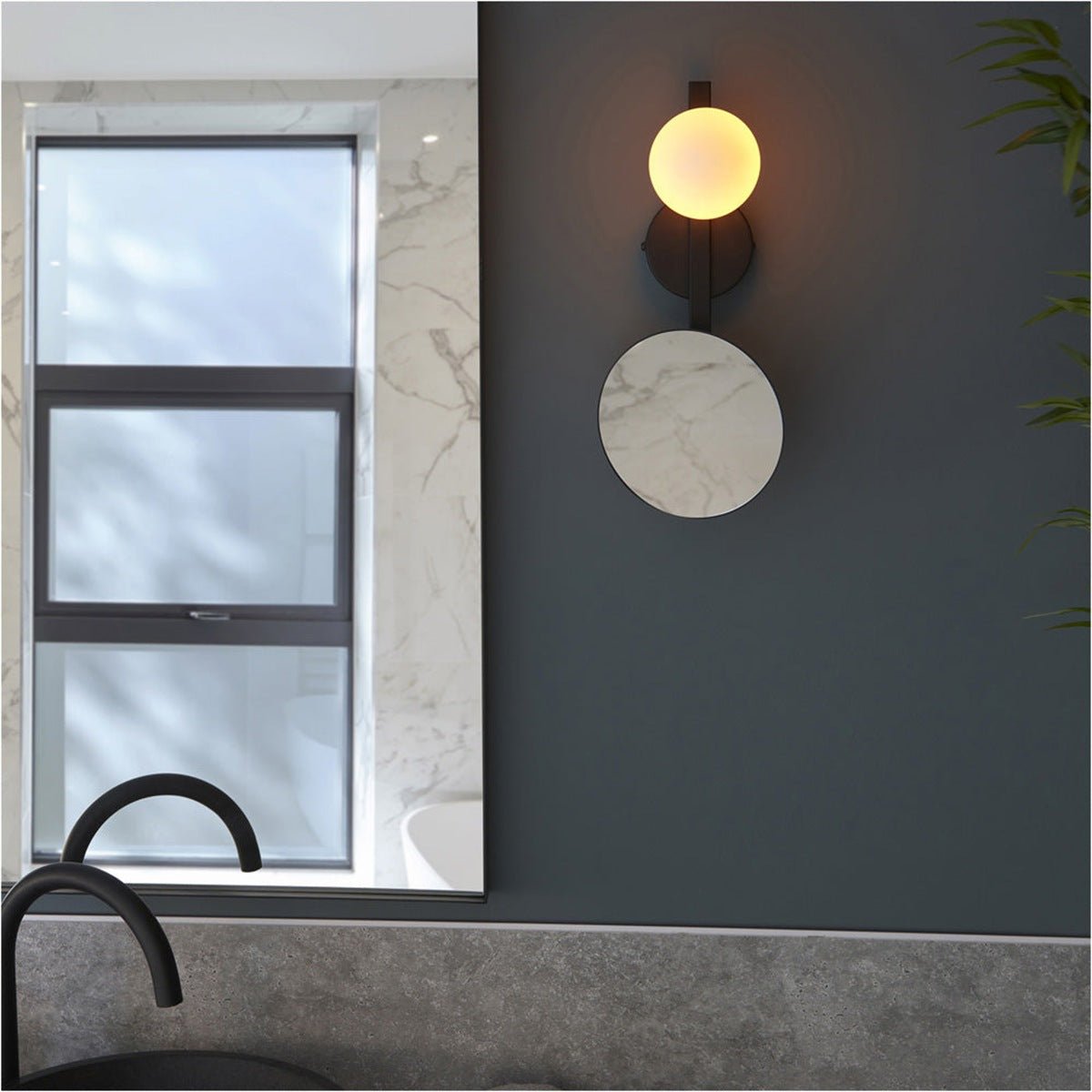 Loops Direct Pack of 2 Steel Bathroom Wall Light LED G9 - Matt Black - Image 2