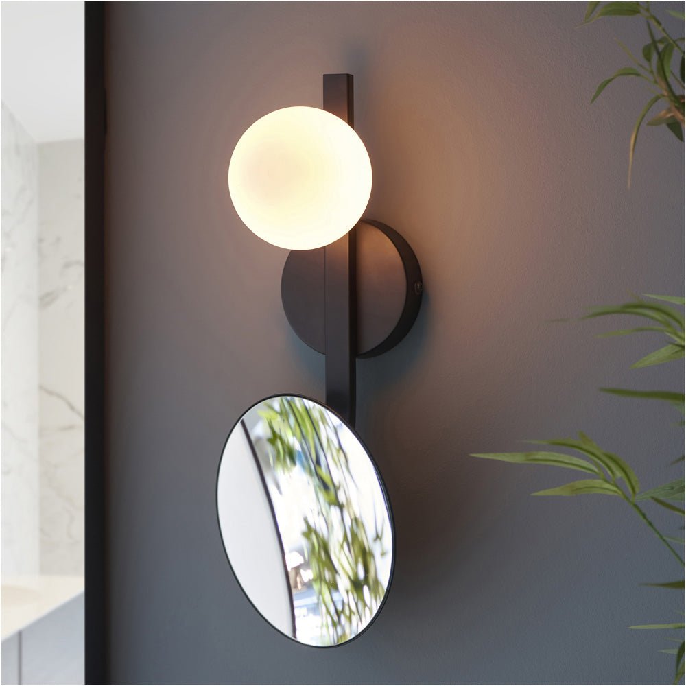Loops Direct Pack of 2 Steel Bathroom Wall Light LED G9 - Matt Black - Image 3
