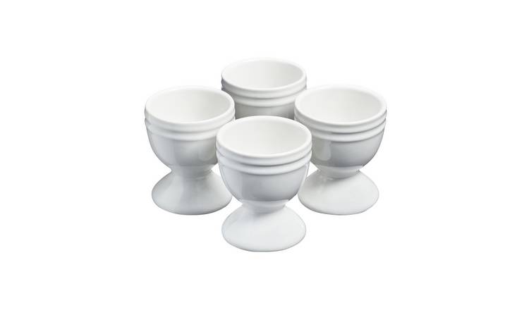 Cooks Professional 4 Piece Stoneware Egg Cup Set - White