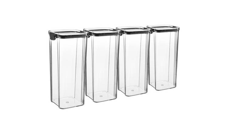 Argon Tableware Food Storage Containers - Black - Pack of 4