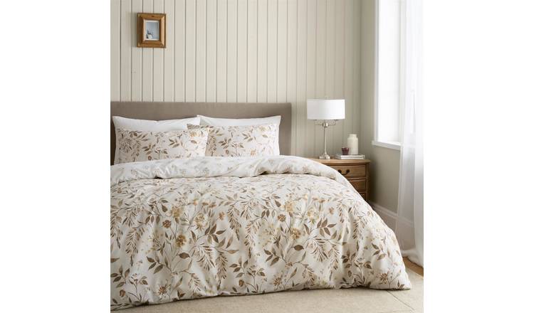 Catherine Lansfield Isadora Floral Duvet Cover Set - Super King - Natural