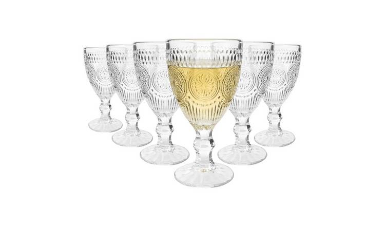 Argon Tableware Amore Ribbed Wine Glasses -  Pack of 6 - 310ml