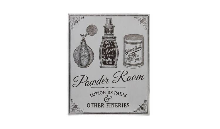 Orsina Madera Powder Room Wall Plaque