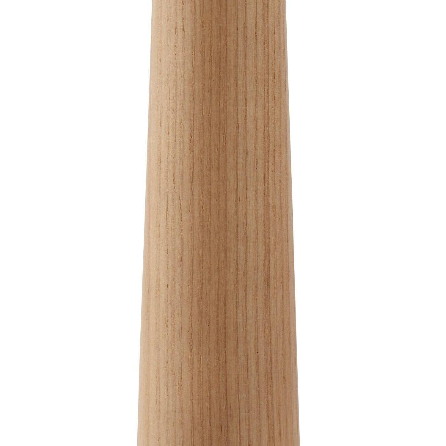 Loops Direct Polished Nickel Floor Lamp With Wooden Stem - Polished Nickel - Image 3