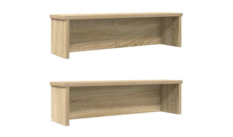 Walplus Pack of 2 Stackable Kitchen Racks - Sonoma Oak - 60 x 15 x 16 cm