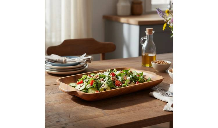 Orsina Kora Serving Platter in Acacia Wood - Natural