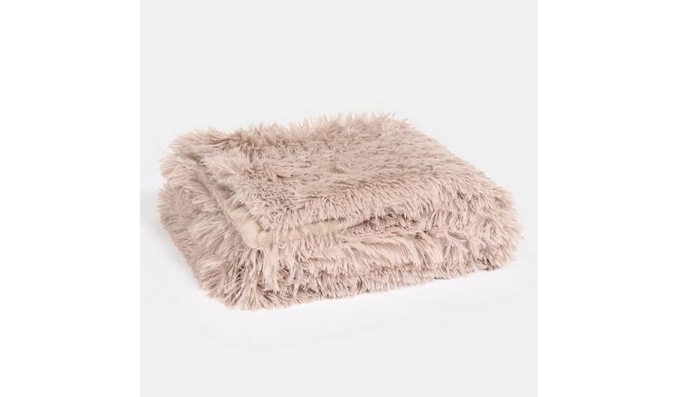 OHS Fluffy Blanket Throw 150 x 200cm - Natural