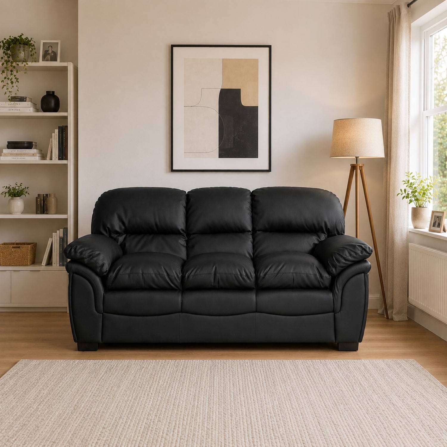 Artemis Home Leverton 3 Seat Sofa - Black - Image 1