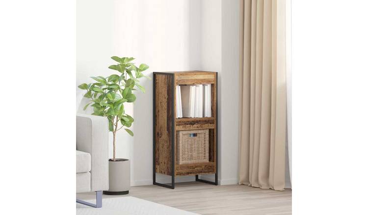 Walplus Engineered Wood Book Cabinet - Dark Wood - 40 x 30 x 86.5 cm