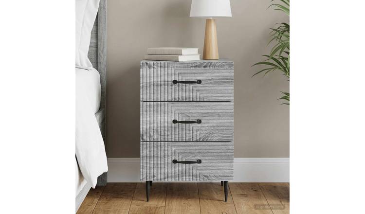 Walplus Engineered Wood Nightstand - Grey Sonoma - 43 x 41 x 66.5 cm